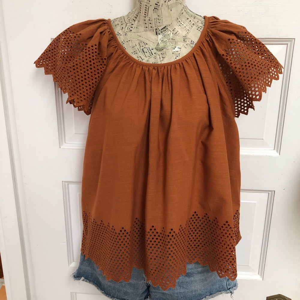 THE GREAT. Sz 2 Eyelet Blouse boho beauty perfect for festival season